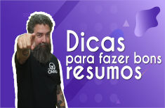 Videoaula sobre Dicas para fazer resumos Thumbnail com o professor da videoaula sobre Dicas para fazer resumos
