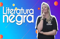 Videoaula sobre literatura negra Thumbnail com a professora da videoaula sobre literatura negra