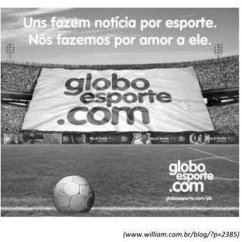 Anúncio publicitário sobre esporte.