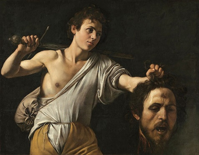 Obra “Davi com a cabeça de Golias”, de Caravaggio.