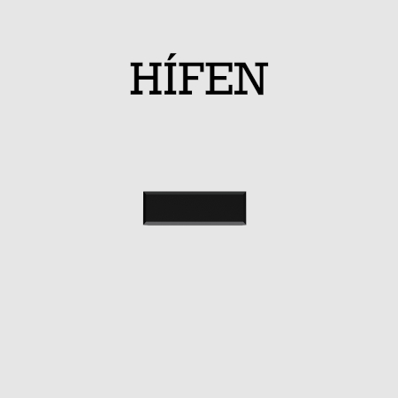Pequeno traço preto em ilustração sobre o uso do hífen.