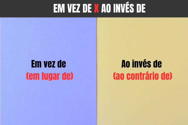 Significado das expressões “em vez de” e “ao invés de”.