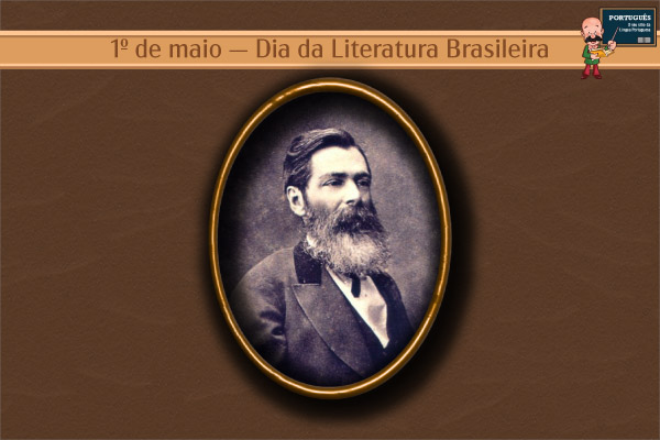 Imagem com o escrito “1o de maio — Dia da Literatura Brasileira” e a fotografia de José de Alencar.