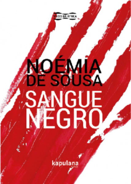 Tinta vermelha na capa do livro Sangue negro, de Noémia de Sousa.