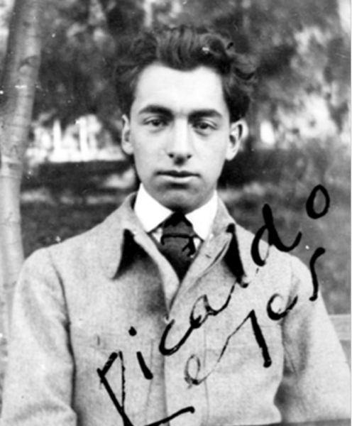 Fotografia do jovem escritor Pablo Neruda, cujo nome de batismo era Ricardo Reyes.