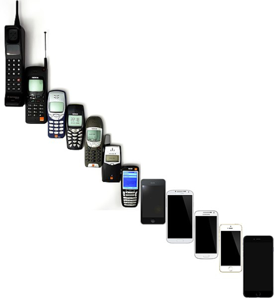 Evolução do celular.