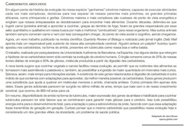 Texto sobre carboidratos em que predomina a função referencial da linguagem.