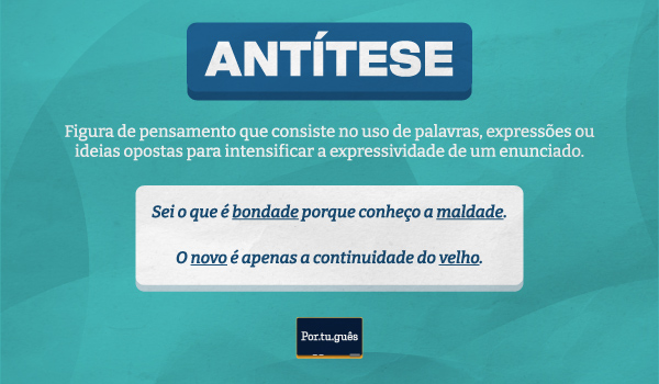 Conceito de antítese e exemplos.